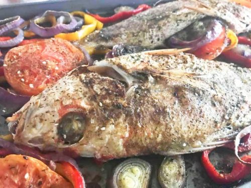 Mediterranean Roasted Red Snapper - A Thousand Country Roads