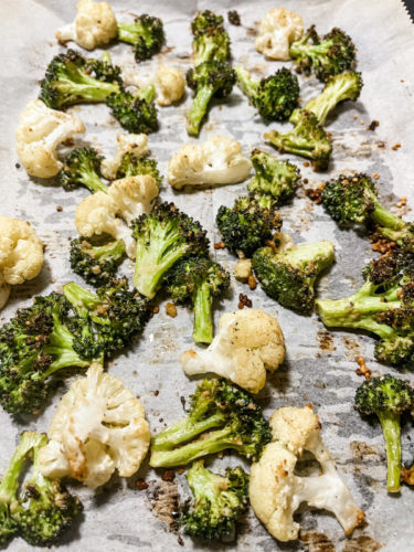 Roasted Broccoli & Cauliflower with Parmesan - A Thousand Country Roads